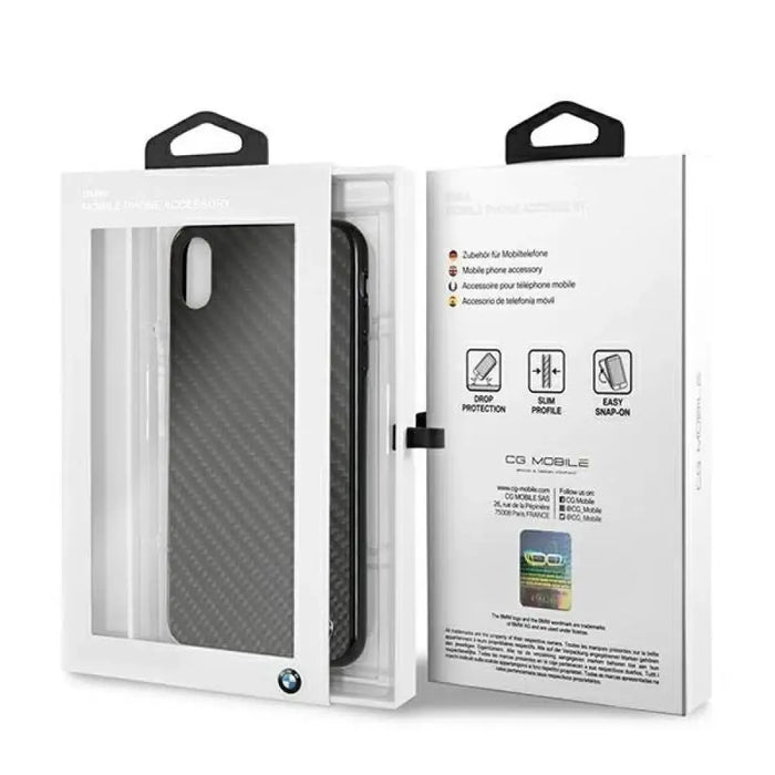 BMW Siganture Carbon Case за iPhone Xs Max - черен