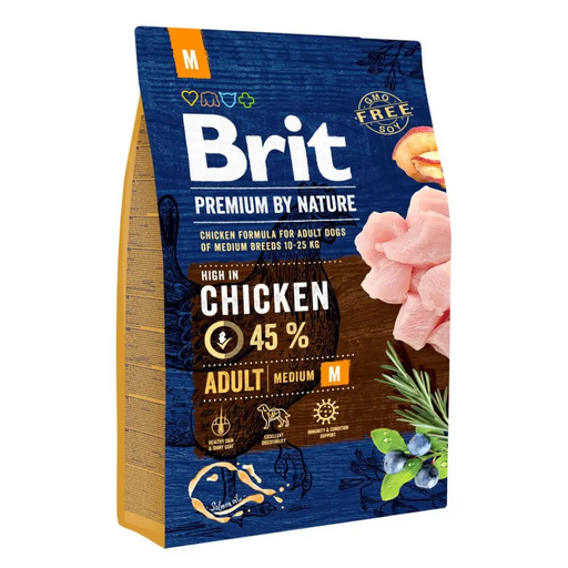 BRIT Premium by Nature Adult M - суха храна за кучета Пиле