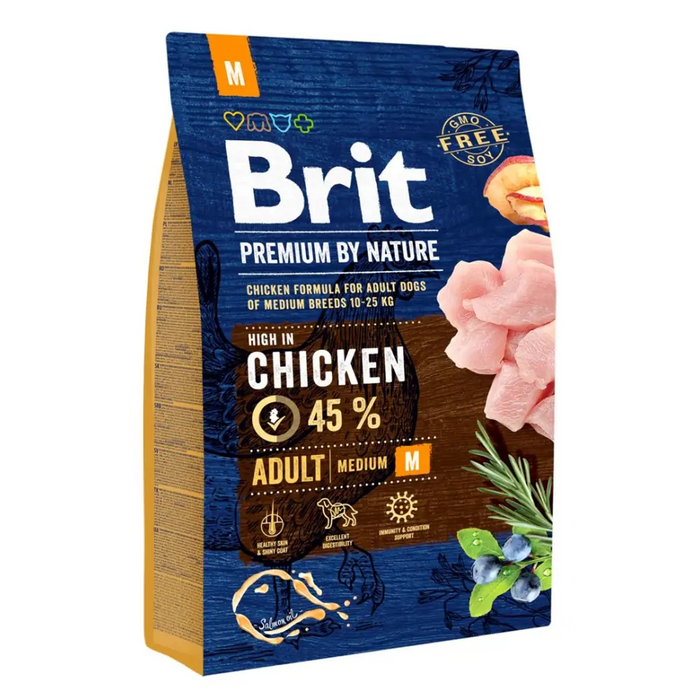 BRIT Premium by Nature Adult M - суха храна за кучета Пиле