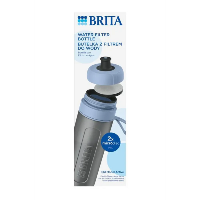 Brita Active синя филтърна бутилка с 2 диска