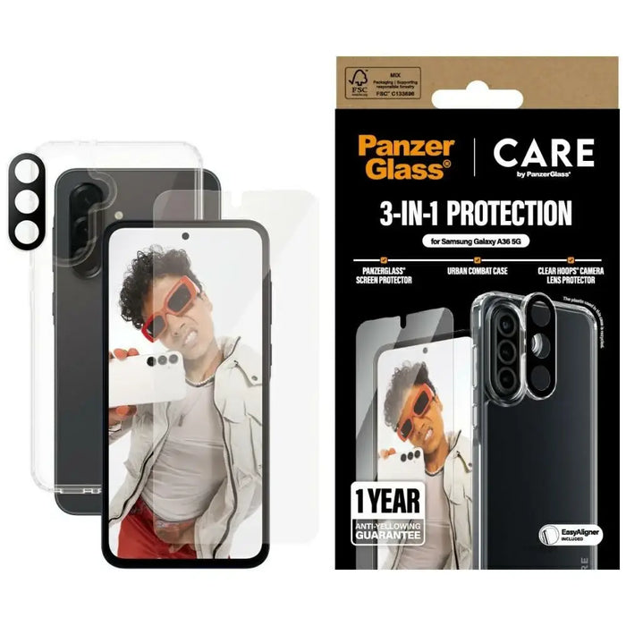 CARE by PanzerGlass Flagship 3in1 Case + стъкло + леща