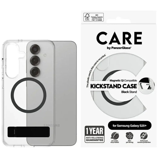 CARE by PanzerGlass Feature Black Kickstand & QI Case