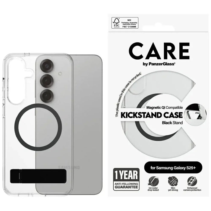 CARE by PanzerGlass Feature Black Kickstand & QI Case
