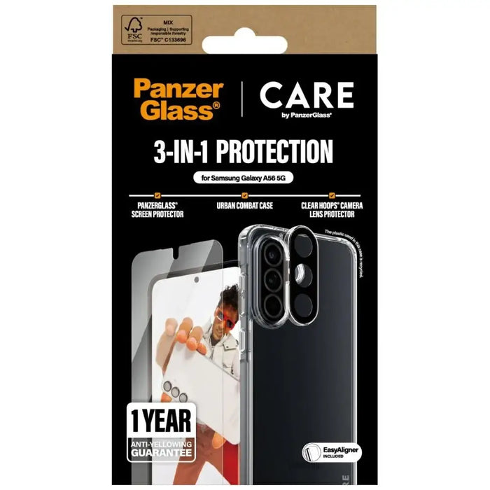 CARE by PanzerGlass Flagship 3in1 Case + стъкло + леща