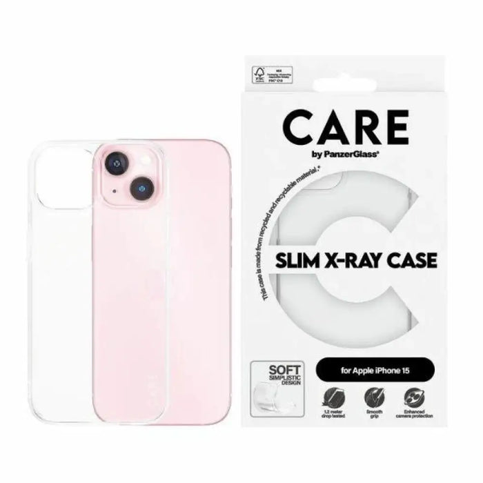 CARE by PanzerGlass Тънък X-Ray калъф за iPhone 15