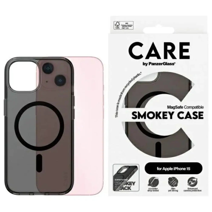 Care PanzerGlass Flagship Case MagSafe за iPhone 15 - черен