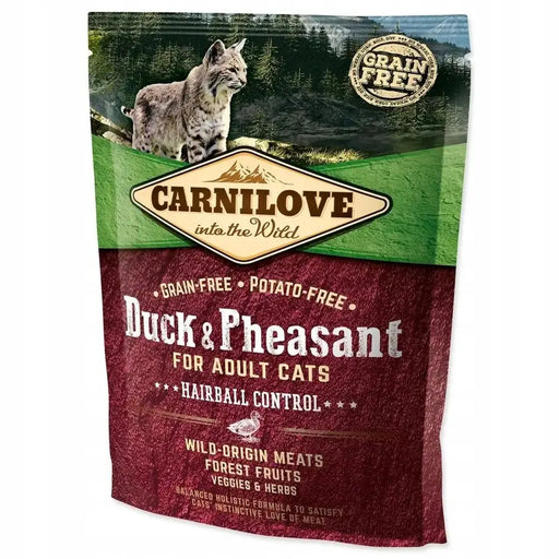 CARNILOVE Cat Hairball Control Duck and Pheasant - суха
