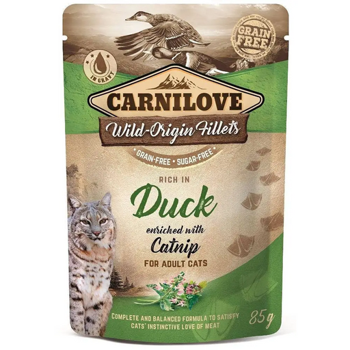 CARNILOVE CAT POUCH Мокра котешка храна Duck Catnip 85 гр