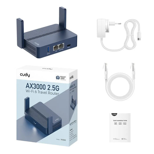Cudy AX3000 безжичен рутер Gigabit Ethernet Blue