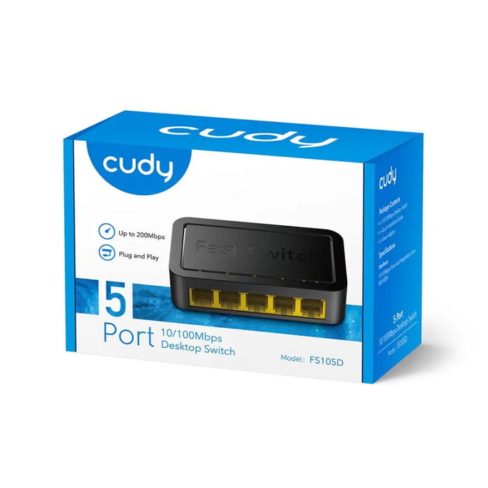 Cudy FS105D мрежов комутатор Fast Ethernet (10/100) черен