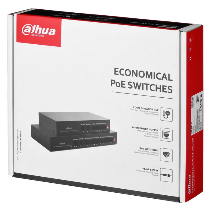 Dahua Technology PoE DH-PFS3010-8ET-65 мрежов комутатор