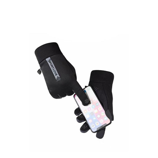 Дамски ветроустойчиви ръкавици за телефон HQWear черно-сиви