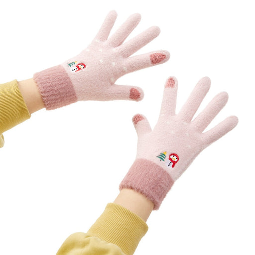 Дамски зимни ръкавици за телефон HQWear със снежен човек и