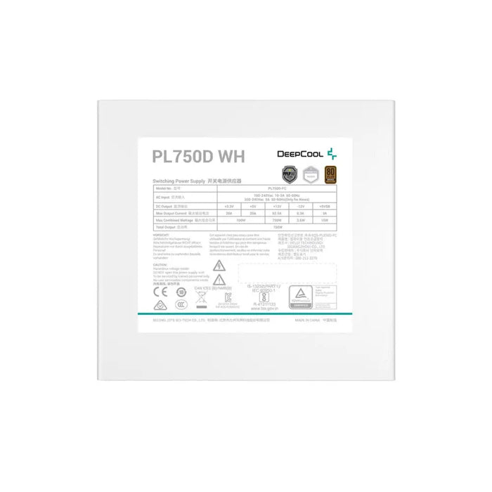 DeepCool PL750D WH захранване 750 W 20 + 4 pin ATX ATX Бяло