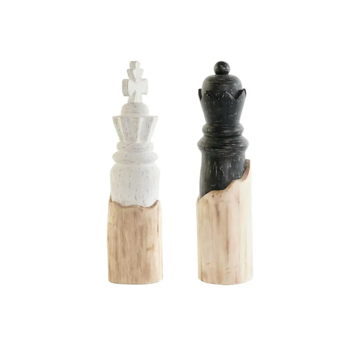 Декоративна фигурка DKD Home Decor Бял Кафяв Черен Шахматни