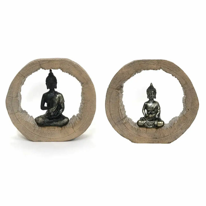 Декоративна фигурка DKD Home Decor Черен Естествен Буда