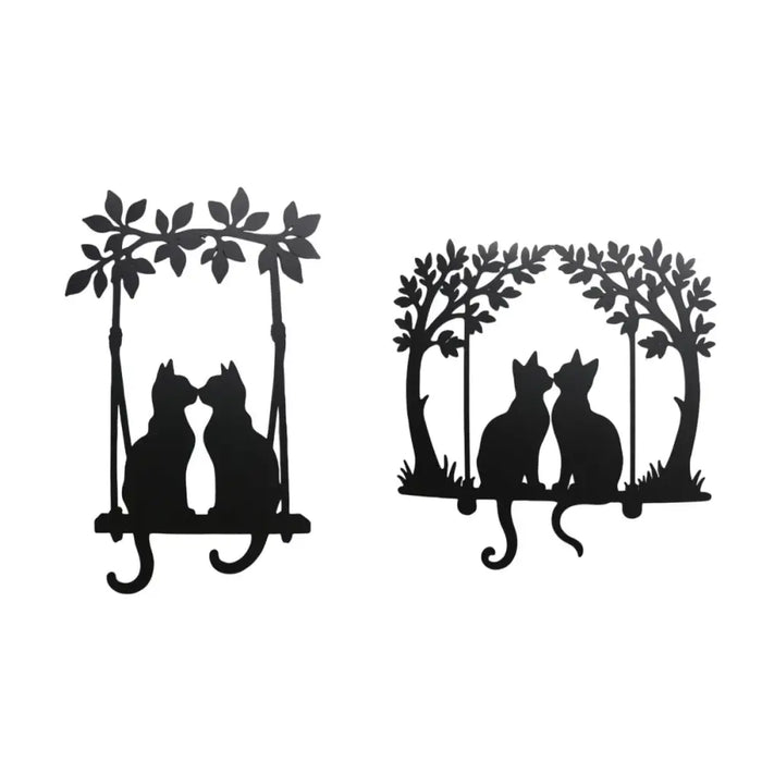 Декоративна фигурка Home ESPRIT Черен Котки Shabby Chic 43