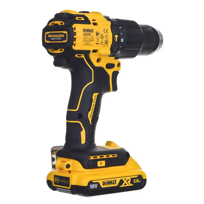 DeWALT DCD709D2T-QW drill 1650 RPM 1.6 kg Black Yellow