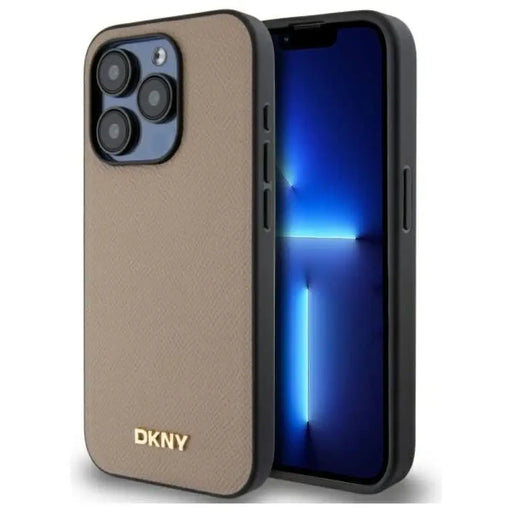 DKNY Grained Metal Logo MagSafe Калъф за iPhone 15 Pro Max