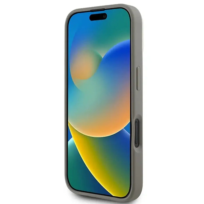 DKNY кариран калъф Magsafe за iPhone 16 - бежов