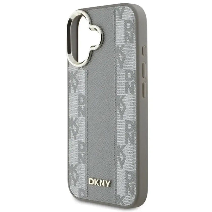 DKNY кариран калъф Magsafe за iPhone 16 - бежов
