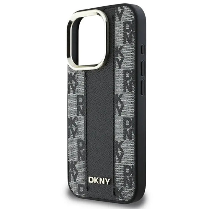DKNY кариран калъф Magsafe за iPhone 16 Pro - черен
