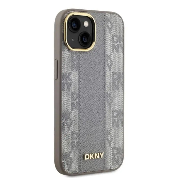DKNY кожен кариран мономоно калъф MagSafe за iPhone 14