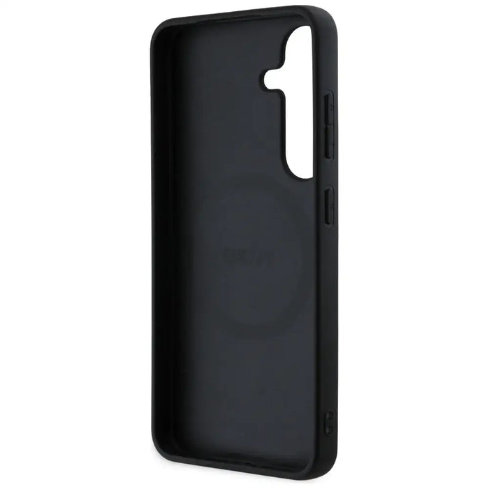 DKNY кожен кариран калъф MagSafe за Samsung Galaxy S25 сив