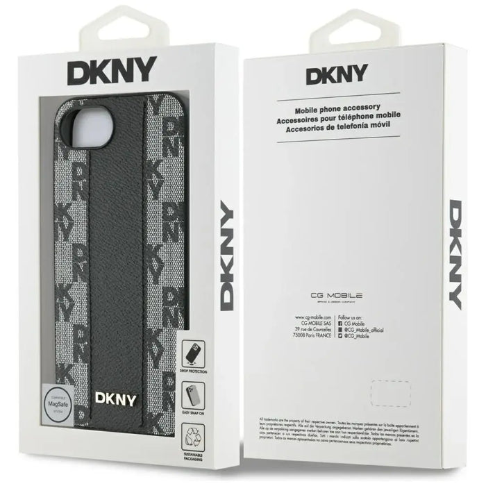 DKNY кожен кариран мономонен калъф MagSafe за iPhone 16e