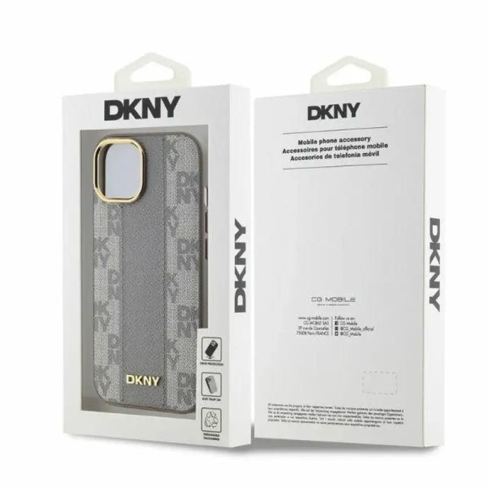 DKNY кожен кариран мономоно калъф MagSafe за iPhone 14