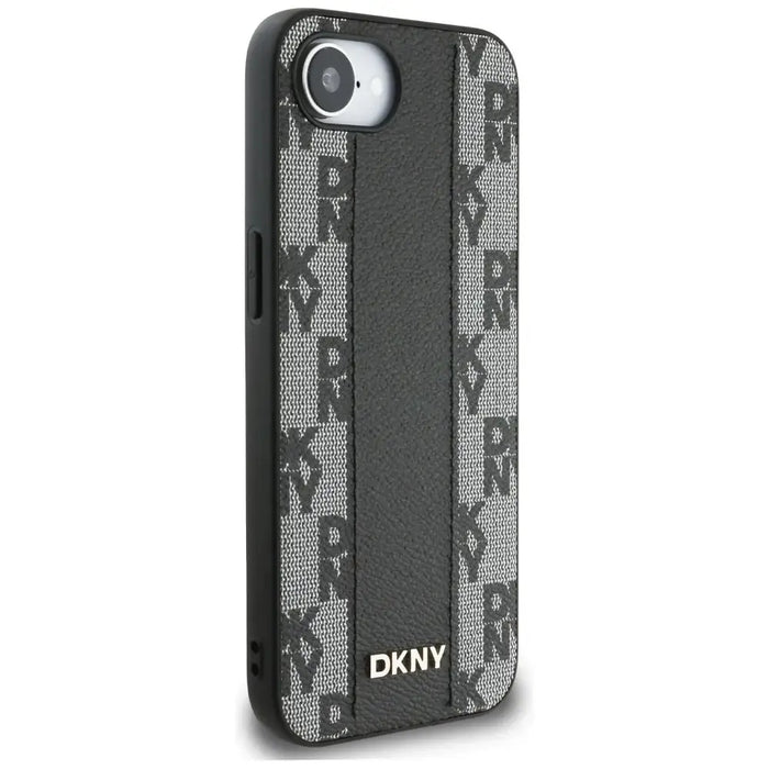 DKNY кожен кариран мономонен калъф MagSafe за iPhone 16e
