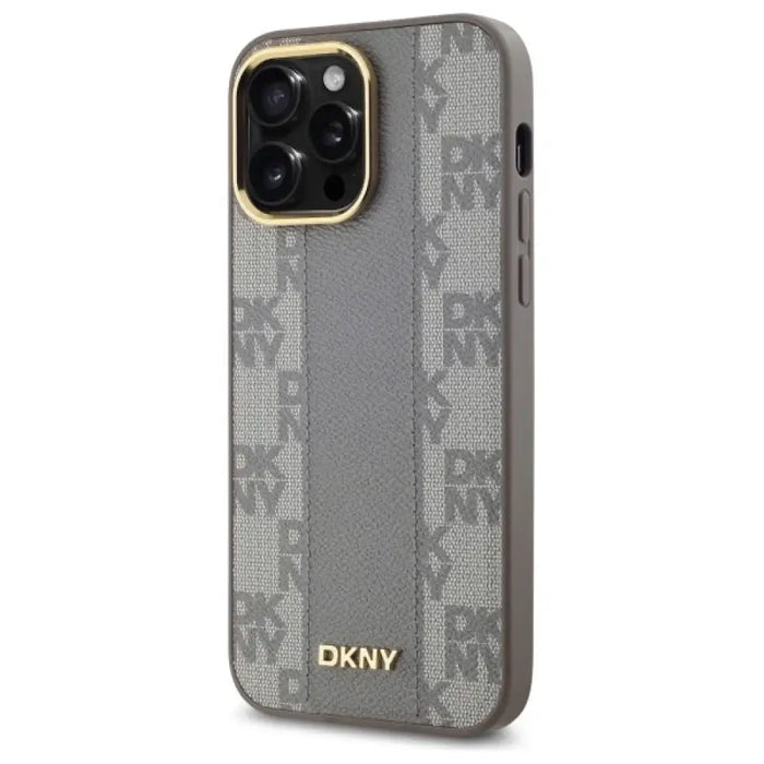 DKNY кожен кариран мономонен калъф MagSafe за iPhone 14 Pro