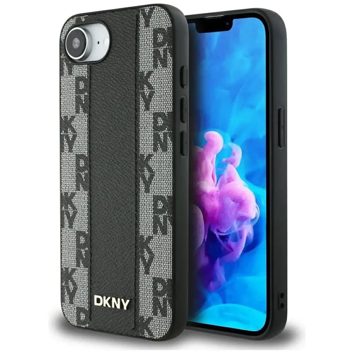 DKNY кожен кариран мономонен калъф MagSafe за iPhone 16e