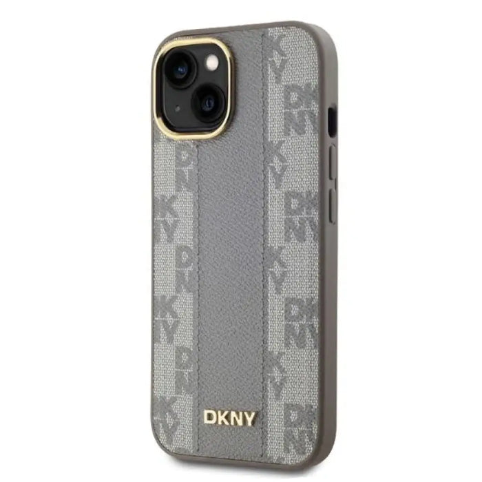 DKNY кожен кариран мономоно калъф MagSafe за iPhone 14