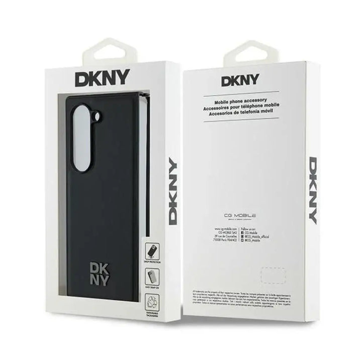 DKNY Magsafe Plain Leather Metal Stack Logo Case за Samsung