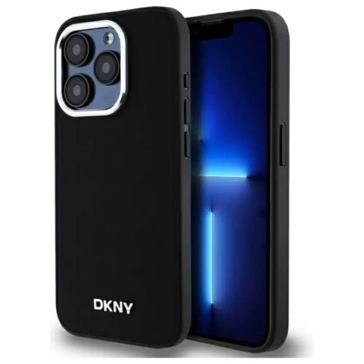 DKNY Plain Logo MagSafe Калъф за iPhone 15 Pro - черен