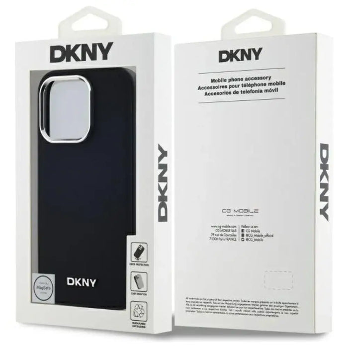 DKNY Plain Logo MagSafe Калъф за iPhone 14 Pro - черен