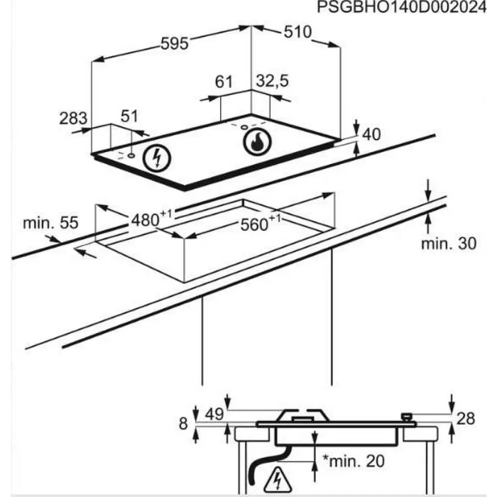 Electrolux EGS6426SX Неръждаема стомана Вграден газ 4 зони