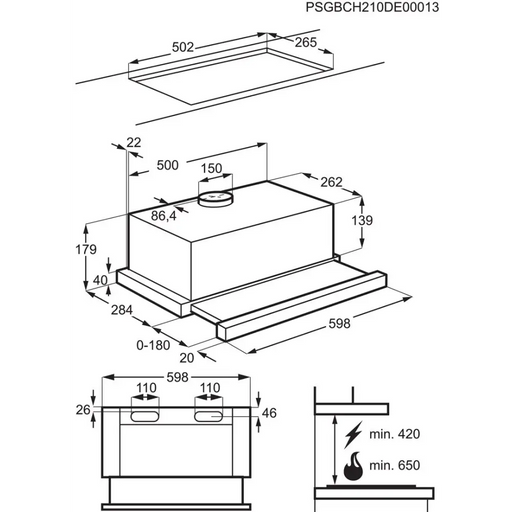 Electrolux LFP226S Телескопичен кухненски аспиратор