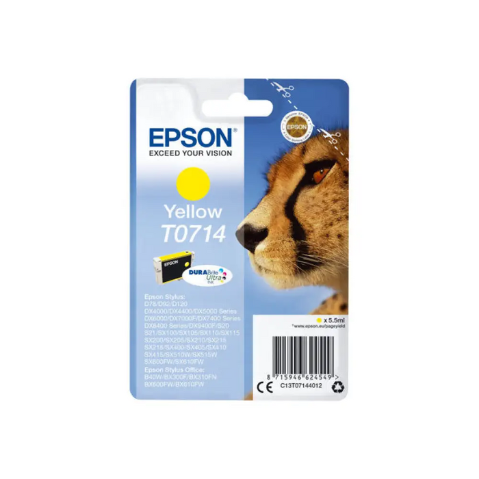 EPSON 1LB T0714 касета с мастило жълт стандартен капацитет