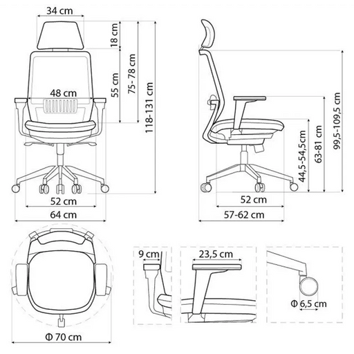 Ергономичен офис стол SPECTRUM черен