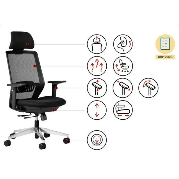 Ергономичен офис стол SPECTRUM черен