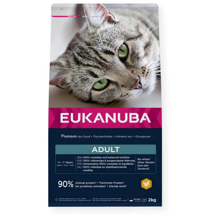 EUKANUBA Adult Chicken - суха храна за котки - 2 кг