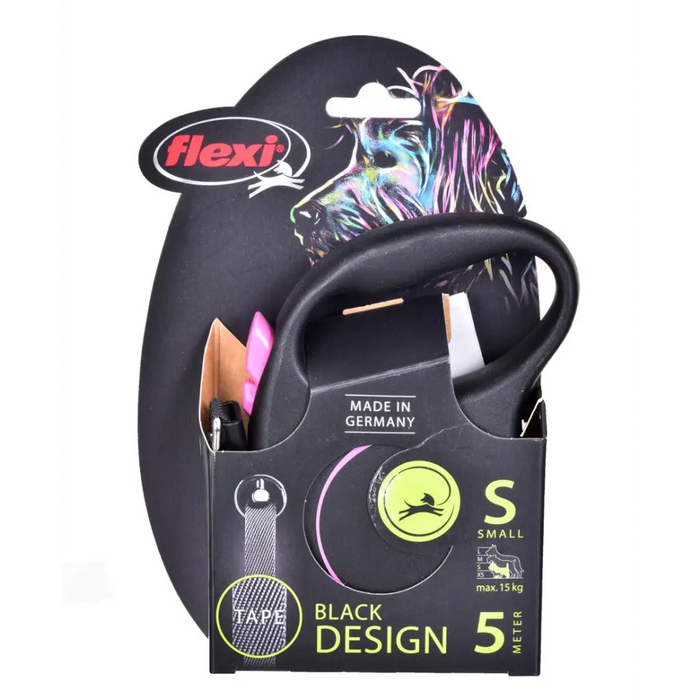 Flexi Black Design S 5 m прибиращ се повод за кучета