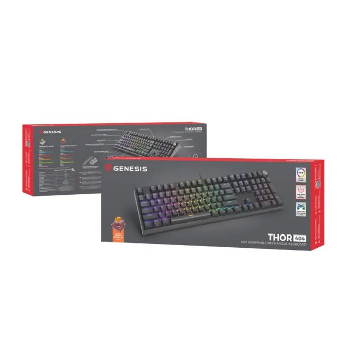 Genesis Mechanical Gaming Keyboard Thor 404 Black RGB