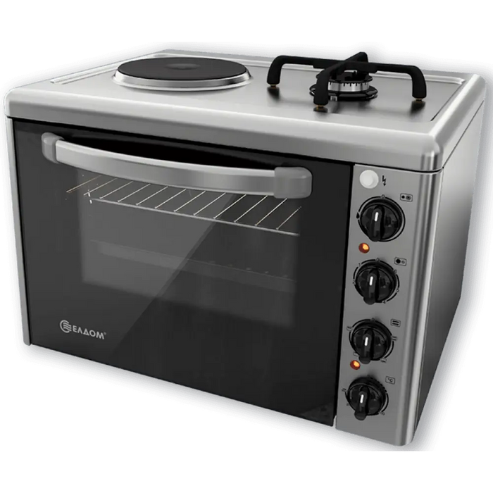 Готварска печка мини Елдом 213VF NEW 1 ток 1 газ INOX