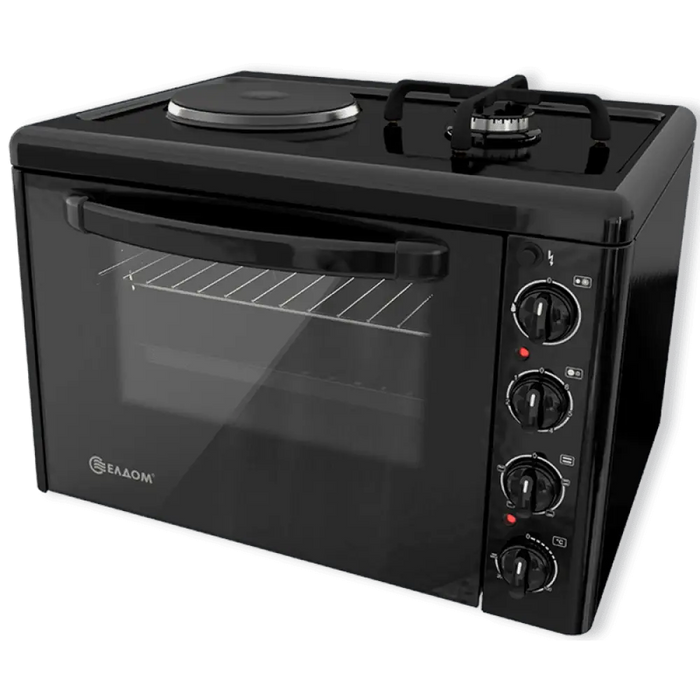 Готварска печка мини Елдом 213VFEN NEW 1 ток 1 газ Черен