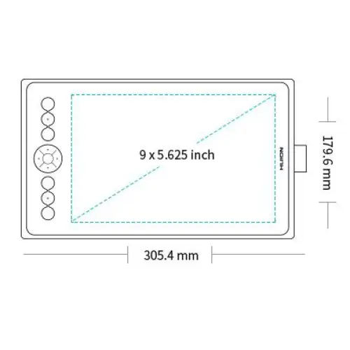 Графичен таблет HUION Inspiroy Ink H320M USB-C Черен
