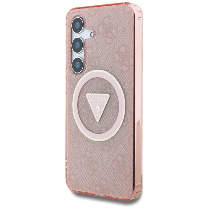 Guess 4G Glitter Triangle Buttons MagSafe Case за Samsung