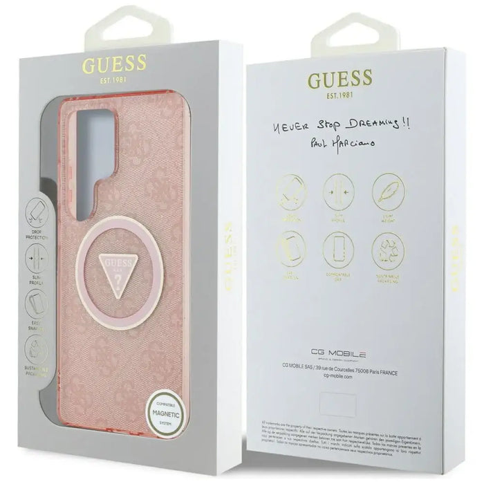 Guess 4G Glitter Triangle Buttons MagSafe Case за Samsung
